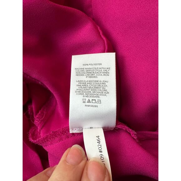 EXPRESS Hot Pink Open Front Pleated Balloon Sleeve Cropped Bolero Jacket Size XS - Picture 8 of 8